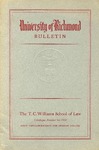 University of Richmond Bulletin: The T.C. Williams School of Law Catalogue Number for 1954