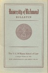 University of Richmond Bulletin: Catalog of the T.C. Williams School of Law for 1956-1957 by University of Richmond