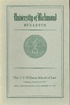 University of Richmond Bulletin: Catalog of the T.C. Williams School of Law for 1957-1958