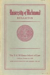 University of Richmond Bulletin: Catalog of the T.C. Williams School of Law for 1958-1959