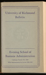University of Richmond Bulletin Evening School of Business Administration