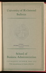 University of Richmond Bulletin Evening School of Business Administration