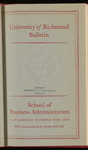 University of Richmond Bulletin Evening School of Business Administration