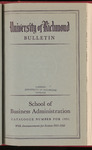 University of Richmond Bulletin Evening School of Business Administration