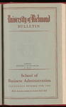University of Richmond Bulletin Evening School of Business Administration