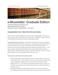 e-Museletter: April 2015 -- Graduate Edition by Kathleen Klepfer