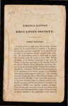 [A Brief Sketch of the Origins and Progress of the] Virginia Baptist Education Society
