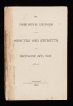 The Ninth Annual Catalogue of the Officers and Students of Richmond College