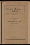 University of Richmond Bulletin - Announcement of the Summer School of Arts and Sciences