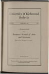 University of Richmond Bulletin - Announcement of the Summer School of Arts and Sciences