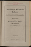 University of Richmond Bulletin - Announcement of the Summer School of Arts and Sciences