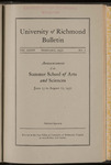 University of Richmond Bulletin - Announcement of the Summer School of Arts and Sciences