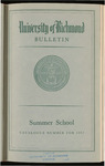 University of Richmond Bulletin Summer School