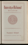 University of Richmond Bulletin Summer Session