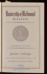 University of Richmond Bulletin University College Junior College