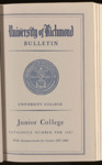 University of Richmond Bulletin University College Junior College