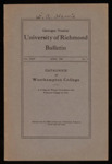 University of Richmond Bulletin Catalogue of Westhampton College