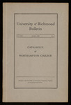 University of Richmond Bulletin Catalogue of Westhampton College