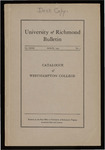 University of Richmond Bulletin Catalogue of Westhampton College