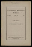 University of Richmond Bulletin Catalogue of Westhampton College