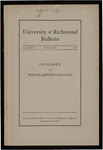 University of Richmond Bulletin Catalogue of Westhampton College