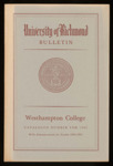 University of Richmond Bulletin Westhampton College