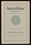 University of Richmond Bulletin Westhampton College